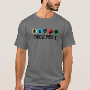 Mana Symbols Gathering Magic - Choose Wisely Blue T-Shirt
