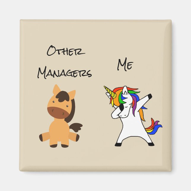 Manage Boss Employee Horse Dabbing Unicorn Magnet (Front)