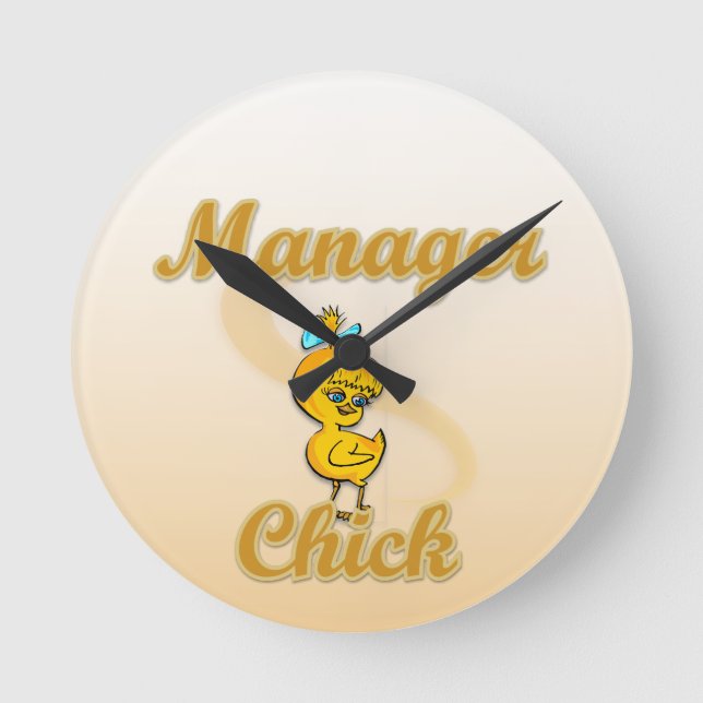 Manager Chick Round Clock (Front)