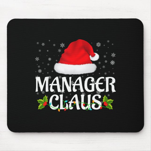 Manager Claus Christmas Lights Santa Pajama Family Mouse Pad (Front)