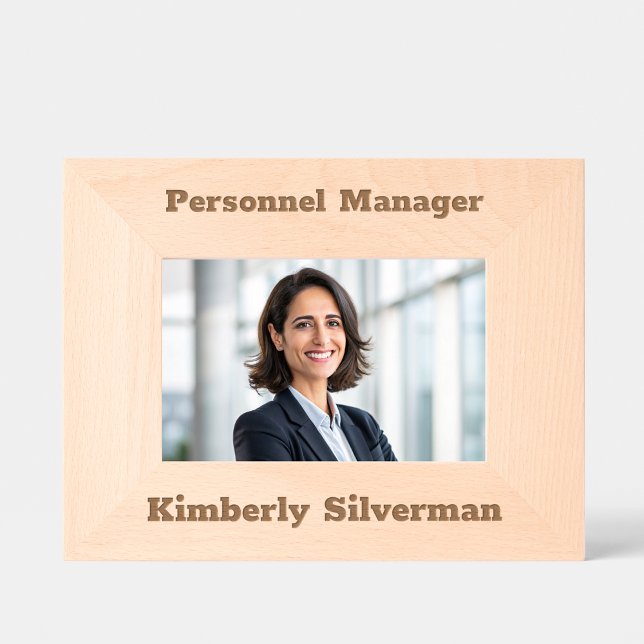 Manager Full Name Modern Job Title Rustic Script Etched Frames (Creator Uploaded)