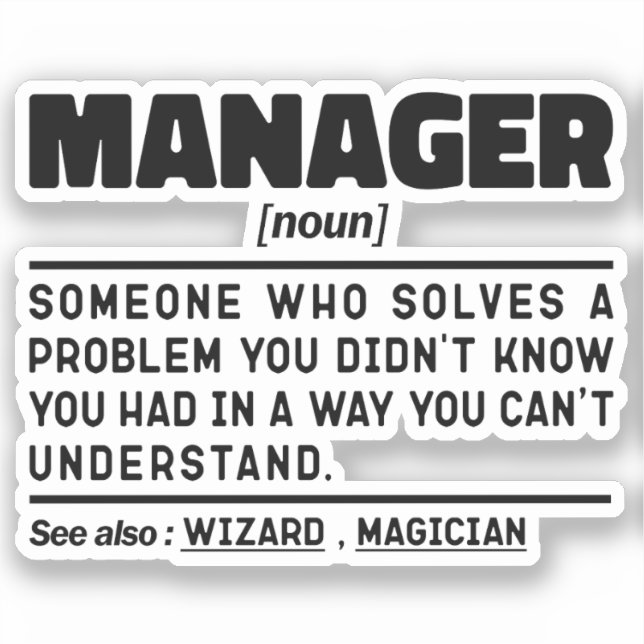 Manager Noun Managing Director Appreciation Funny  (Front)