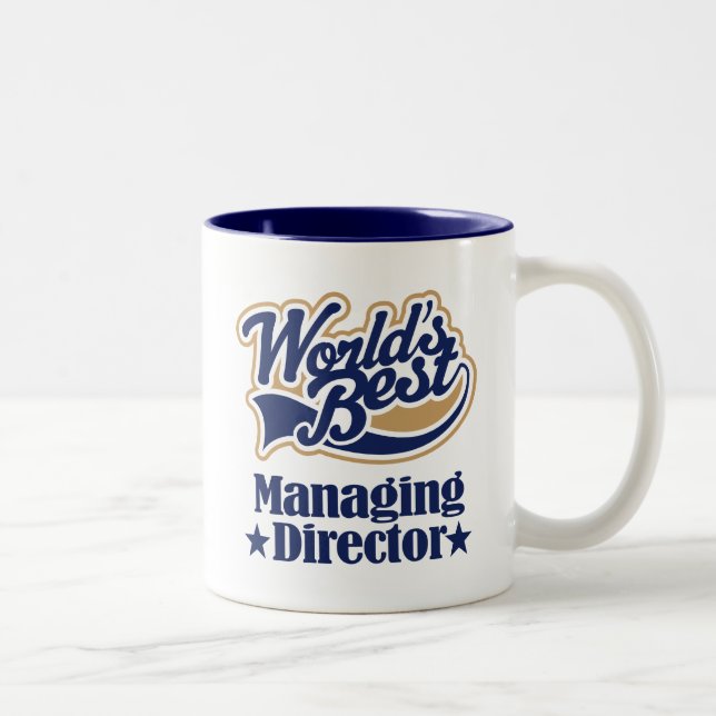 Managing Director Gift For (Worlds Best) Two-Tone Coffee Mug (Right)