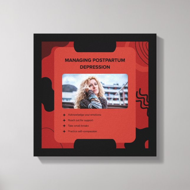 Managing Postpartum Depression Awareness Design Canvas Print (Front)