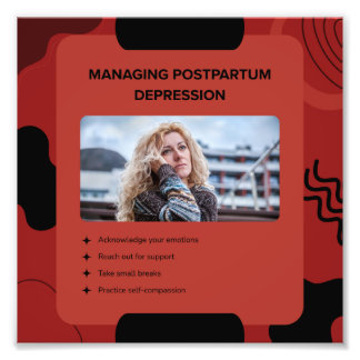 Managing Postpartum Depression Awareness Design Photo Print