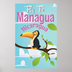 Managua, Nicaragua vintage travel poster