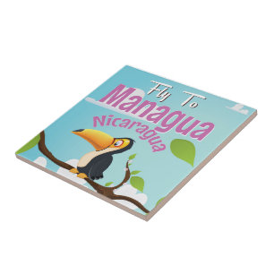 Managua, Nicaragua vintage travel poster Tile
