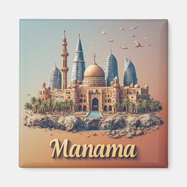 Manama Bahrain Travel Gift For Explorers 🗺️ Magnet (Front)