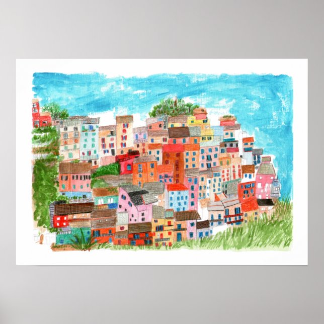 Manarola, Cinque Terre, Italy Poster (Front)