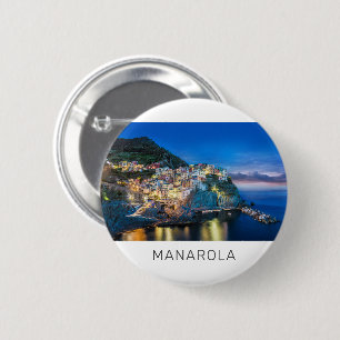 Manarola Cinque Terre La Spezia Italy Panorama 2 Inch Round Button