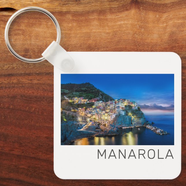 Manarola Cinque Terre La Spezia Italy Panorama Keychain (Front)