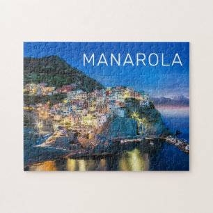 Manarola Cinque Terre La Spezia Retro Italy Jigsaw Puzzle