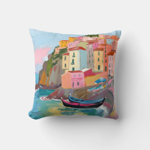 Manarola Cinque Terre Liguria Italy Europe Throw Pillow