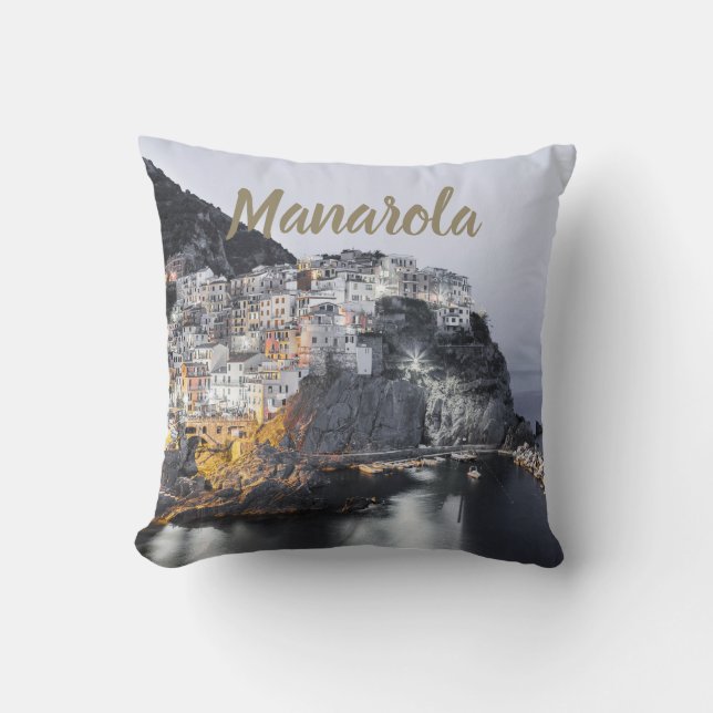 Manarola Cinque Terre Liguria Italy Fine Art gift Throw Pillow (Front)