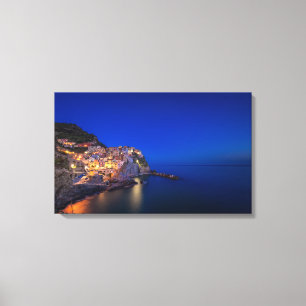 Manarola town in the Cinque Terre in the evening Canvas Print