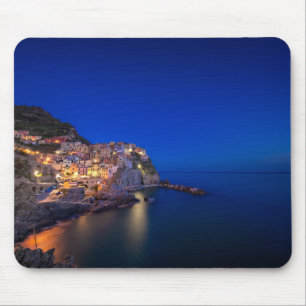 Manarola town in the Cinque Terre in the evening Mouse Pad