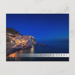 Manarola town in the Cinque Terre in the evening Postcard