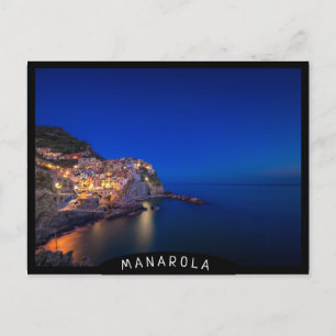 Manarola town in the Cinque Terre in the evening Postcard