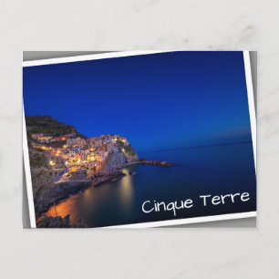 Manarola town in the Cinque Terre in the evening Postcard