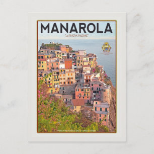 Manarola Vineyard Harbour - on white Postcard