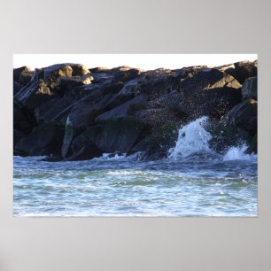 Manasquan Jetty Waves Poster