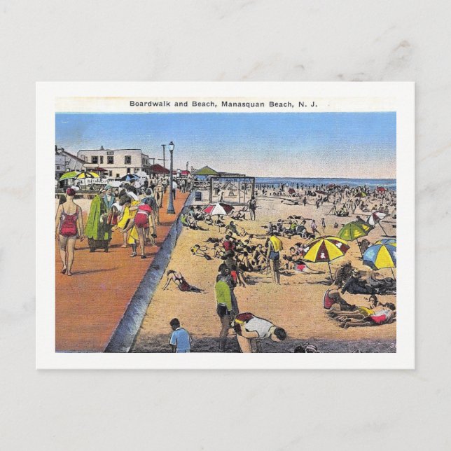 Manasquan, New Jersey, Boardwalk, Vintage Postcard (Front)