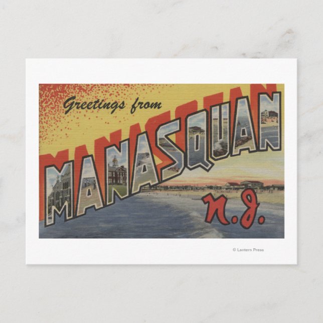 Manasquan, New Jersey - Large Letter Scenes 2 Postcard (Front)