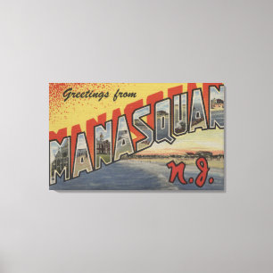 Manasquan, New Jersey - Large Letter Scenes Canvas Print