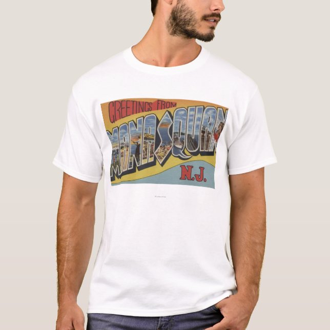 Manasquan, New Jersey - Large Letter Scenes T-Shirt (Front)
