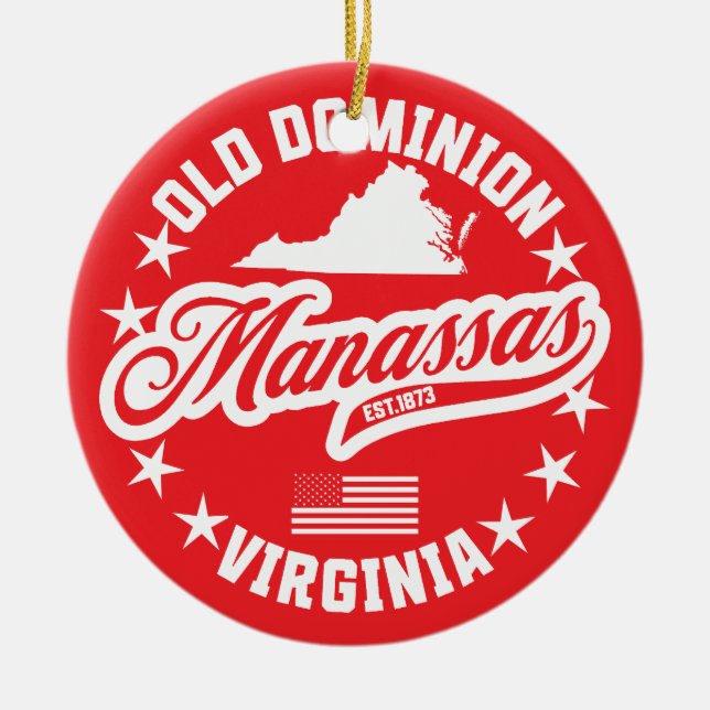 Manassas, Virginia Ceramic Ornament (Front)