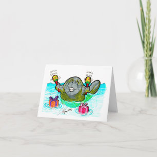 Manate avec la carte d'anniversaire Maracas