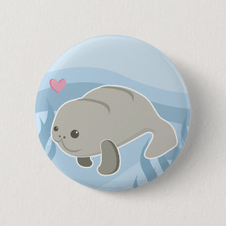manatee 2 inch round button