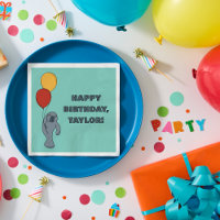 Manatee and Balloons Custom Birthday Party