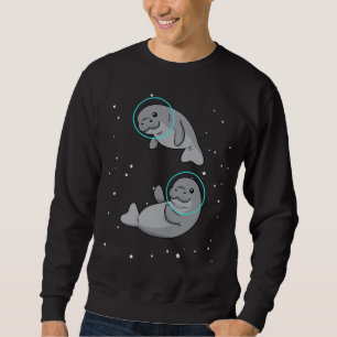 Manatee Astronaut Gift Women Space Manatee Sweatshirt