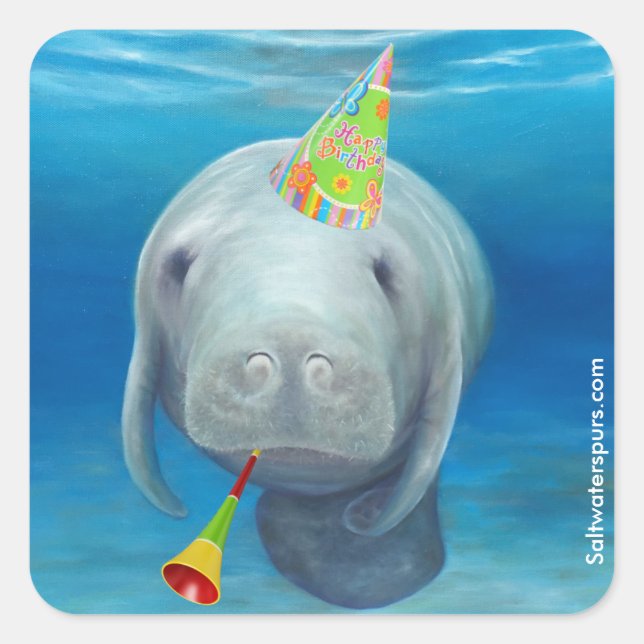 Manatee Birthday Stickers (Front)