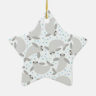 manatee ceramic ornament