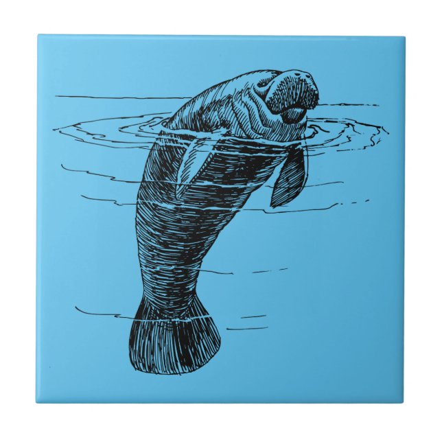 Manatee ceramic tile (Front)