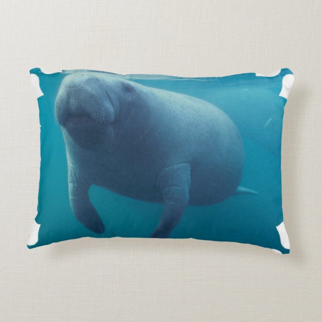 Manatee Decorative Pillow (Back)