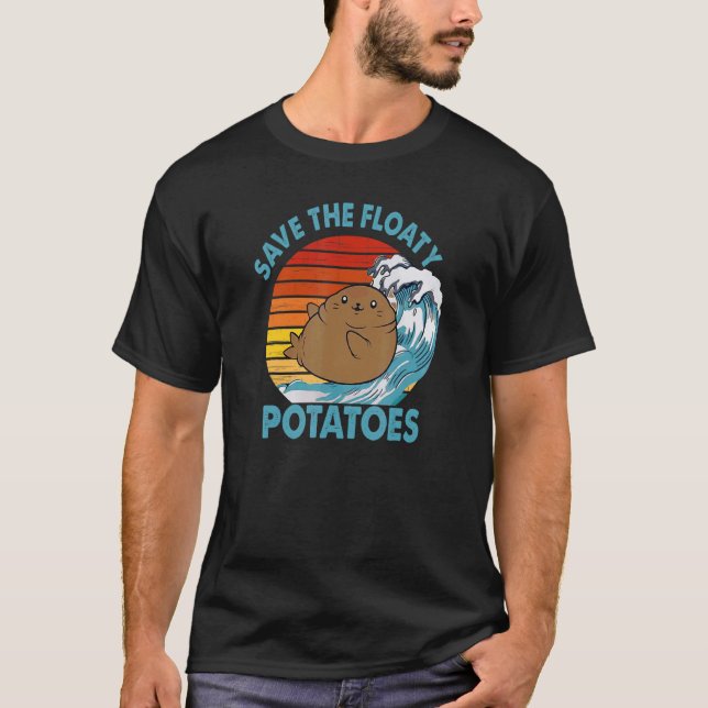 Manatee Designs For Men Women Floaty Potato Sea Co T-Shirt (Front)