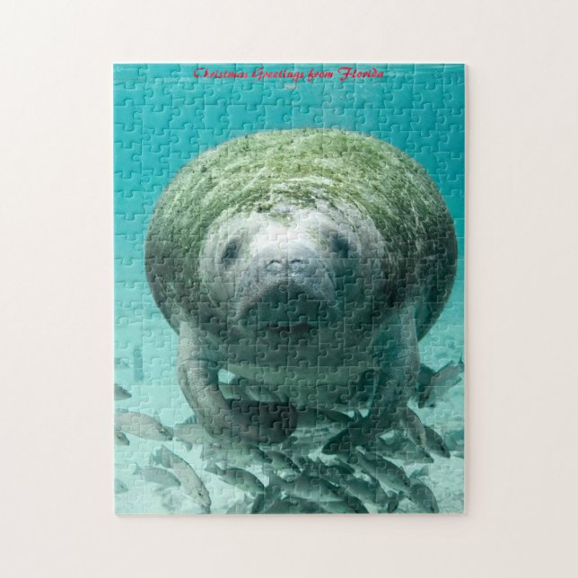 Manatee Florida. Christmas Greetings Jigsaw Puzzle (Vertical)