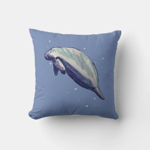 Manatee Florida Tropical Throw Pillow