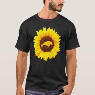Manatee Gift For Women Men Dugong Calf Sunflower L T-Shirt