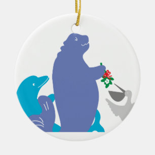 Manatee Holiday Ornament