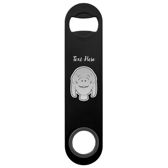 Manatee icon character toon illustration  bar key (Front)