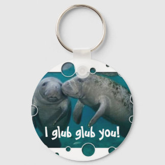 Manatee Love Valentine's Day Keychain