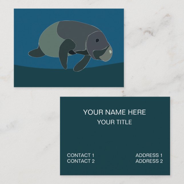 Manatee Marine Wildlife  Business Card (Front/Back)