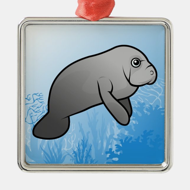 Manatee Metal Ornament (Front)