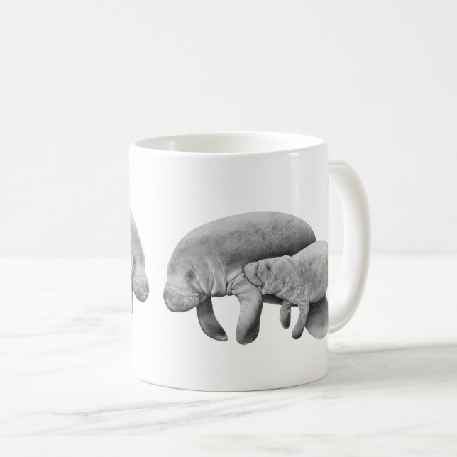 Manatee Mother with Calf Mug (Front Right)