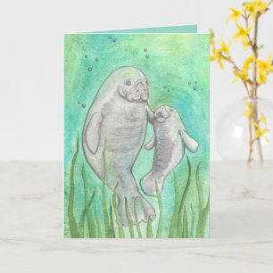 Manatee Mother's Day Greeting Card