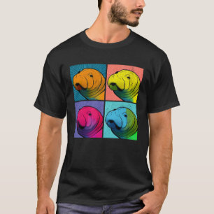 Manatee Pop Illustration Colorful Animal Women T-Shirt